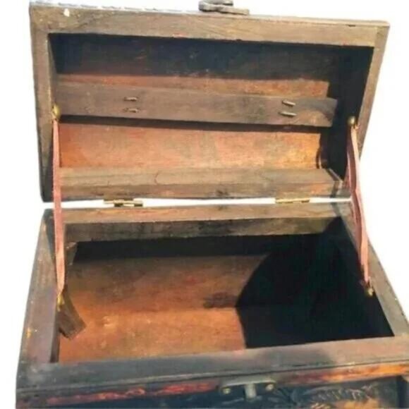 Vintage Wood & Rattan Handmade Purse - Rare - Picture 4 of 7